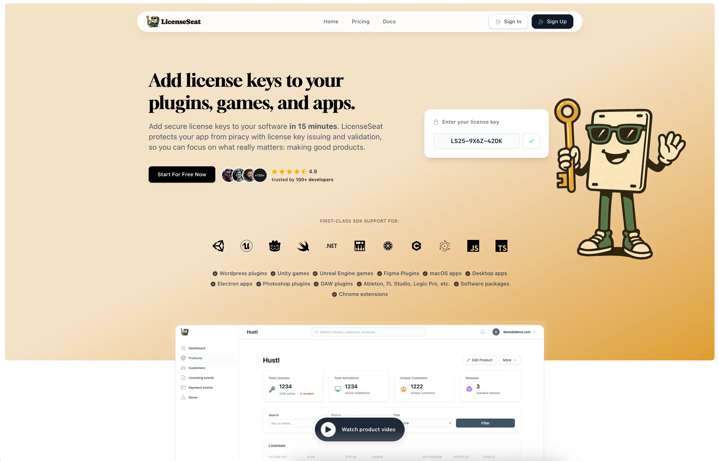 LicenseSeat - Software license key management for indie developers. Sell licenses, manage seats, handle activations.