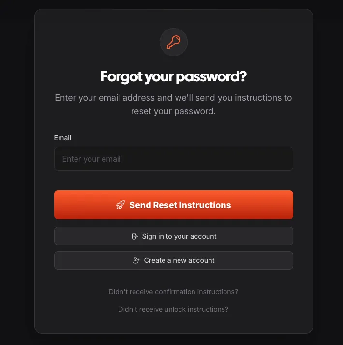 RailsFast user password reset flow