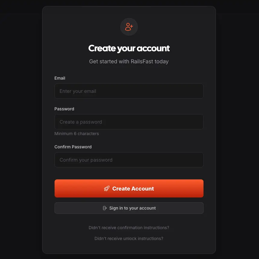 RailsFast user authentication
