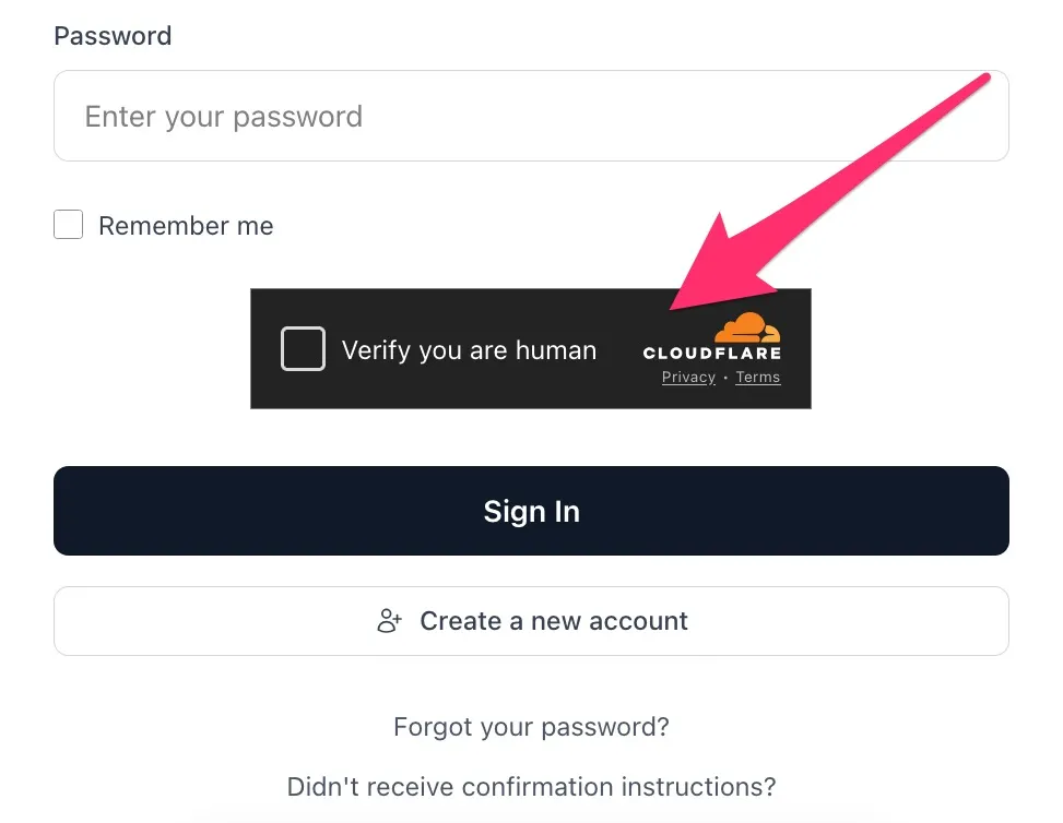 RailsFast protects all user forms with Cloudflare Turnstile