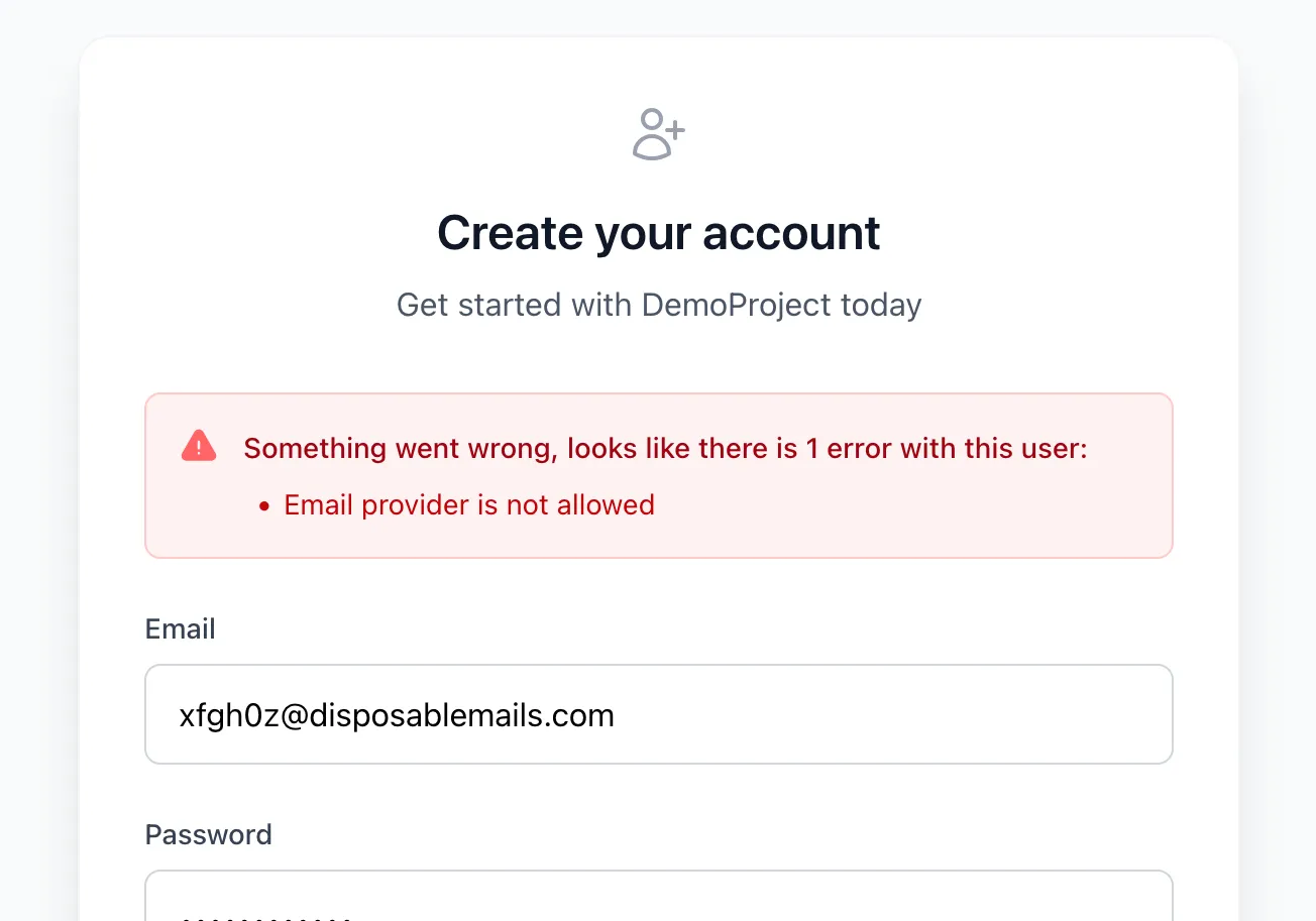 RailsFast blocks disposable emails