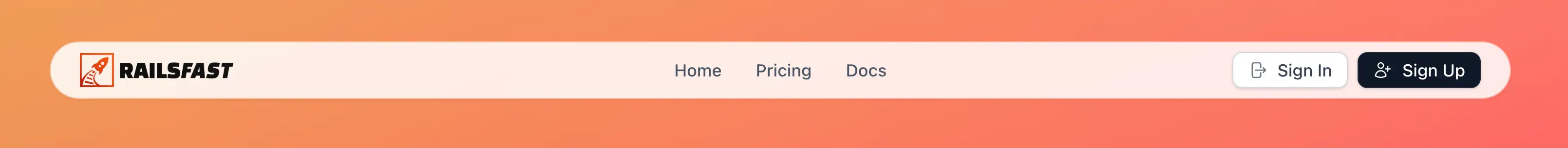 RailsFast UI - Navbar